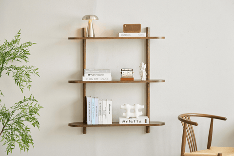 Juliet væghylde i røget eg med 3 hylder H:100 x D:22 x B:90 cm