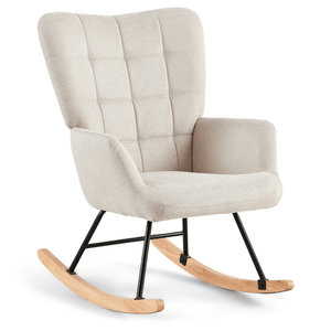 Allison gyngestol med armlæn - beige tekstil