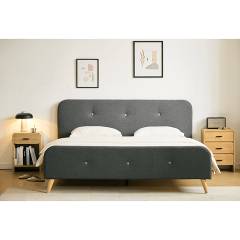 Premium Christian seng i grå 180x200 cm inkl. sengelameller og madrasser