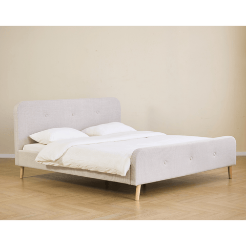 Christian sengeramme i beige 180x200 cm ekskl. sengelameller og madrasser