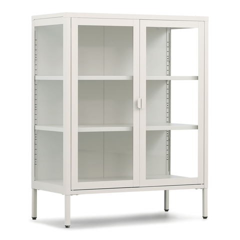 Herman glas skænk/vitrineskab - Beige metal 80x40x105 cm