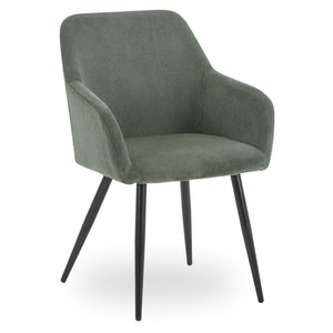 Jenna spisebordstol - grøn fløjl med sorte ben