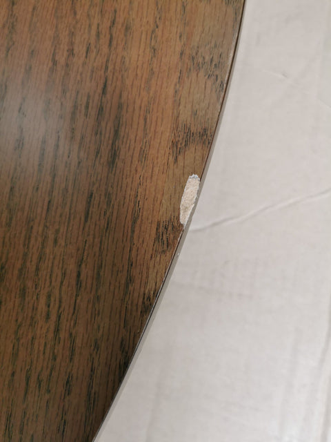 Liam rundt spisebord i røget egefiner med udtræk 120/160/200 cm - Inkl. 2 tillægsplader. Uden emballage, ridser, småskader (OUB10497)