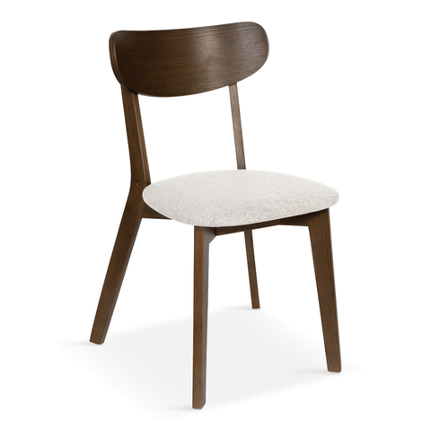 Rory spisebordsstol - Træstol i røget eg med polstret sæde