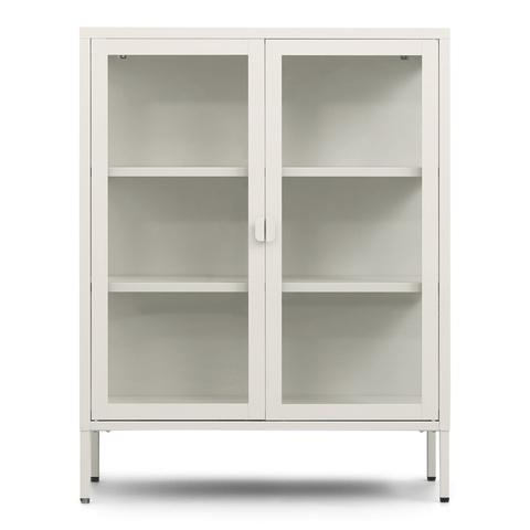 Herman glas skænk/vitrineskab - Beige metal 80x40x105 cm