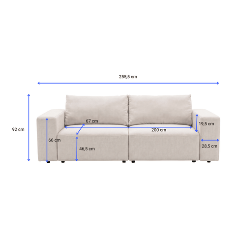 Noelle sovesofa i beige tekstil