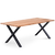Susan plankebord - 200x95 cm - naturligt olieret eg med krydsben (Forberedt til tillægsplader)