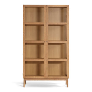 Havana egetræ vitrineskab med 2 låger - 180x40x100 cm