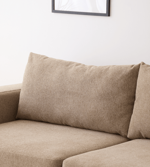 Noelle sovesofa i sand tekstil