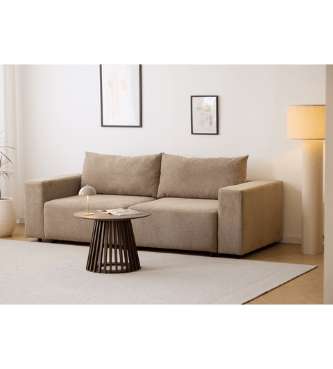 Noelle sovesofa i sand tekstil