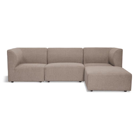 Emilia modulsofa i sand 3 moduler højre- og venstrevendt chaiselong L: 243 X D: 158 X H: 72 cm