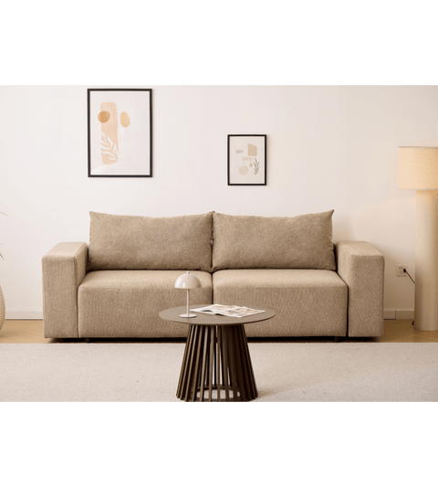 Noelle sovesofa i sand tekstil