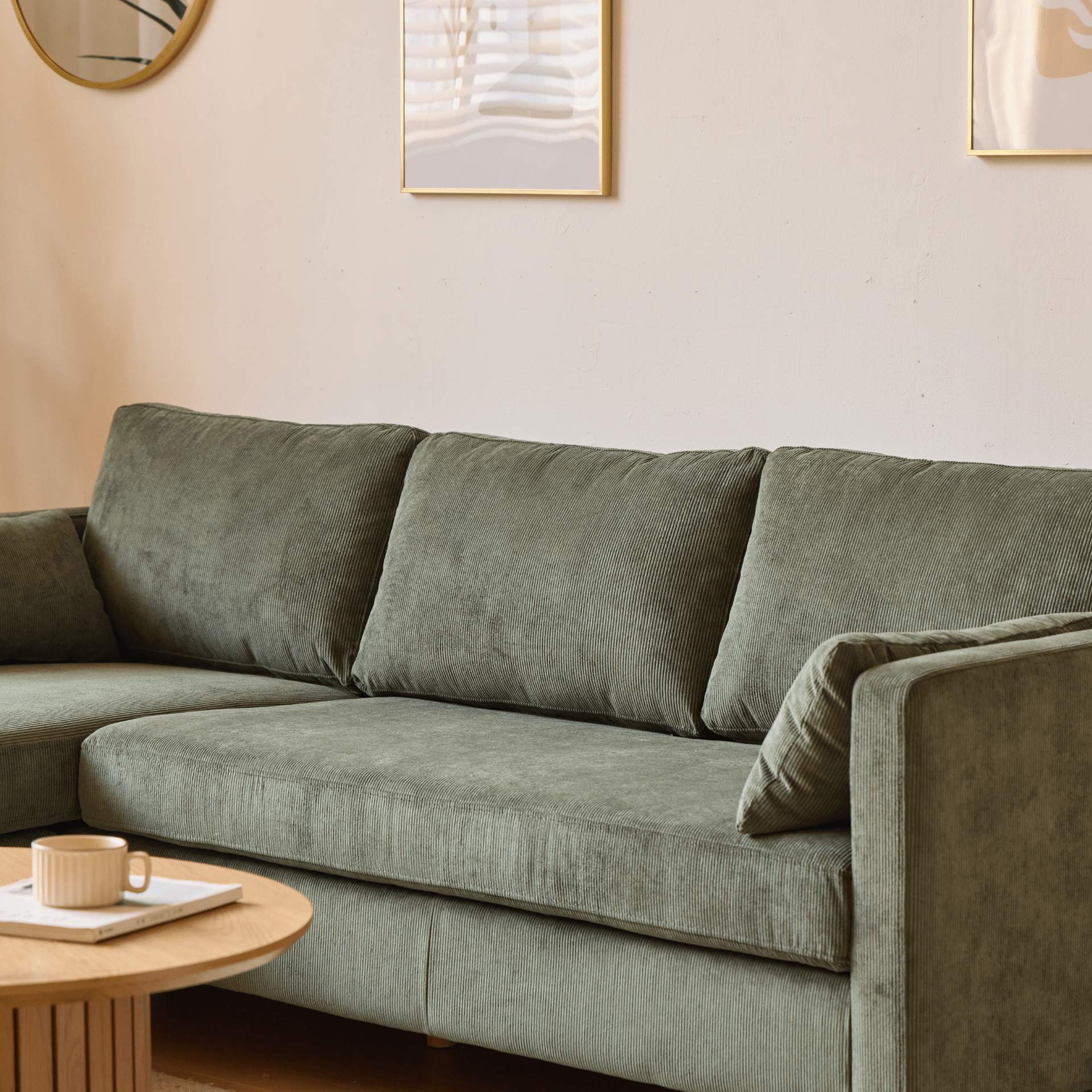 Chaiselong sofa grøn fløjl - Ellis → Spar nu