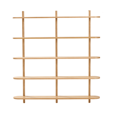 Juliet væghylde i eg med 5 hylder H:140 x D:22 x B:130 cm