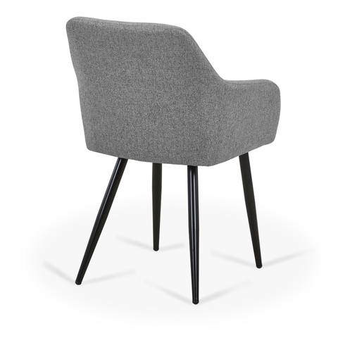 Jenna spisebordsstol - mørkegrå med sorte ben