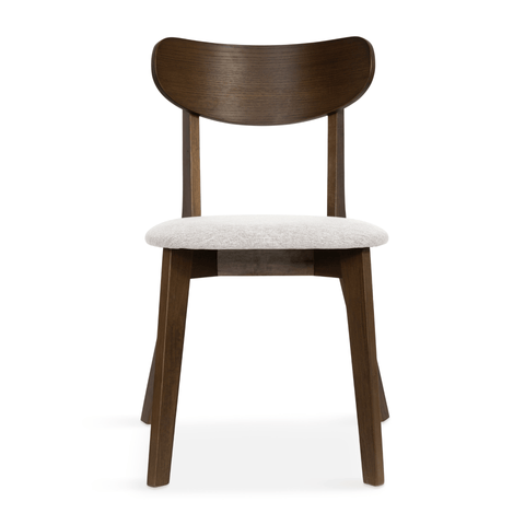 Rory spisebordsstol - Træstol i røget eg med polstret sæde