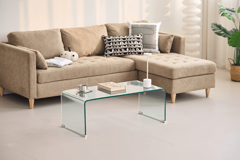 Nicole glas sofabord 95x45x35 cm