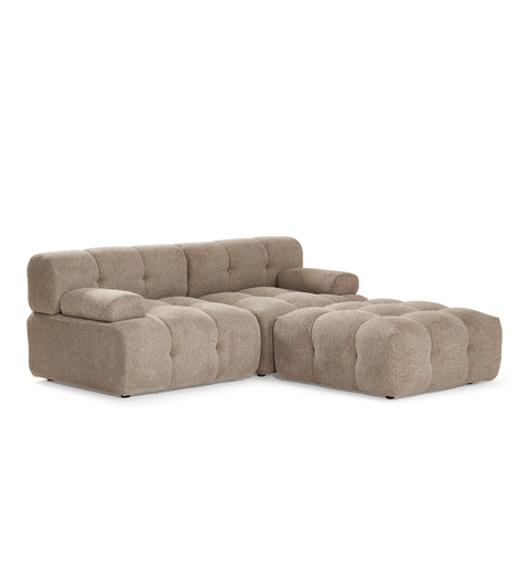 Lilie - modulsofa i sand med 2 moduler højre- og venstrevendt chaiselong -  L: 190 x D: 190 x H: 64 cm