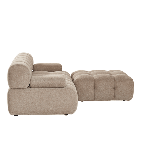 Lilie - modulsofa i sand med 2 moduler højre- og venstrevendt chaiselong -  L: 190 x D: 190 x H: 64 cm