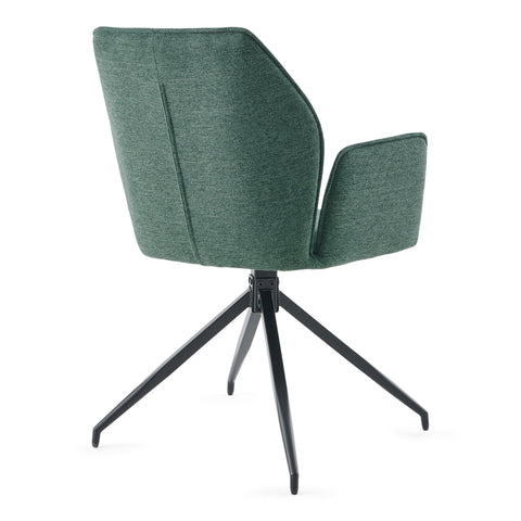 Minna Spisebordsstol - grøn tekstil med drejefunktion 360 grader