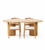 Spisebordssæt - Enzo oval i eg m. stenbordplade i beige + 4x Jocelyn beige i eg