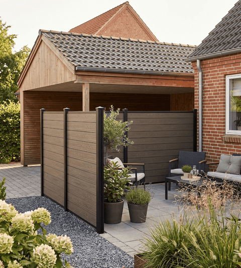 Finley komposithegn startmodul - H: 150 x L: 185 cm - Brun