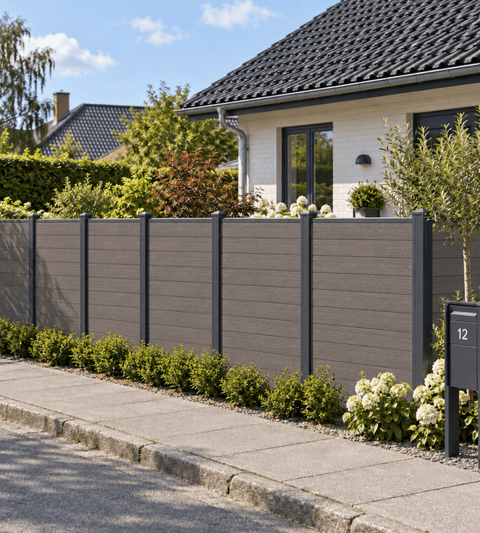 Finley komposithegn afslutningsmodul - H: 150 x L: 95 cm - Brun
