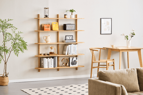 Juliet væghylde i eg med 5 hylder H:140 x D:22 x B:130 cm