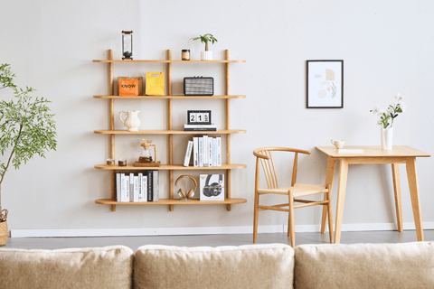 Juliet væghylde i eg med 5 hylder H:140 x D:22 x B:130 cm