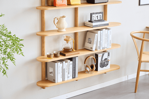 Juliet væghylde i eg med 5 hylder H:140 x D:22 x B:130 cm