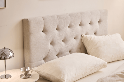 Nia sengegavl 140x63 cm i beige tekstil