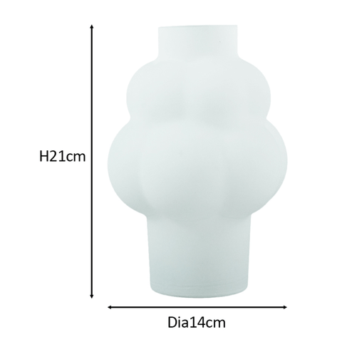 Foxy glas vase hvid 21 cm