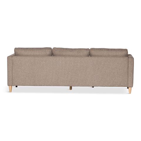 Lulu - Højrevendt og venstrevendt vendbar chaiselong sofa i sand - L: 215 x D: 82 x H: 78 cm