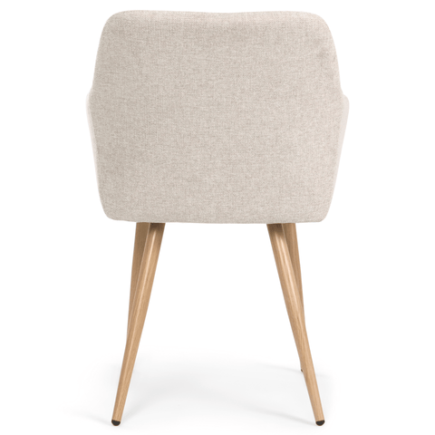 Jenna spisebordstol - beige tekstil med egelook. Vipper (OU10146) - Se produktbeskrivelse