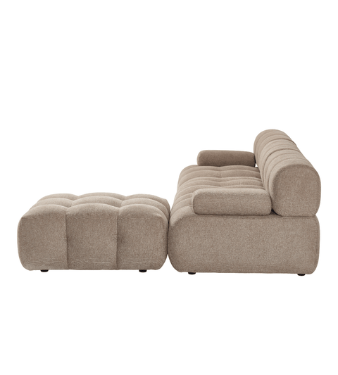 Lilie - modulsofa i sand med 3 moduler højre- og venstrevendt chaiselong - L: 285 x D: 190 x H: 64 cm