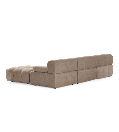 Lilie - modulsofa i sand med 3 moduler højre- og venstrevendt chaiselong - L: 285 x D: 190 x H: 64 cm