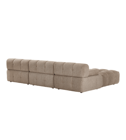 Lilie - modulsofa i sand med 3 moduler højre- og venstrevendt chaiselong - L: 285 x D: 190 x H: 64 cm
