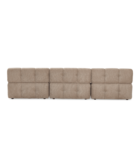 Lilie - modulsofa i sand med 3 moduler højre- og venstrevendt chaiselong - L: 285 x D: 190 x H: 64 cm