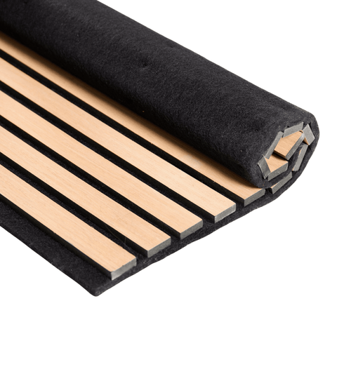 Premium fleksibel akustikpanel i egetræsfiner 2600x520x18 mm