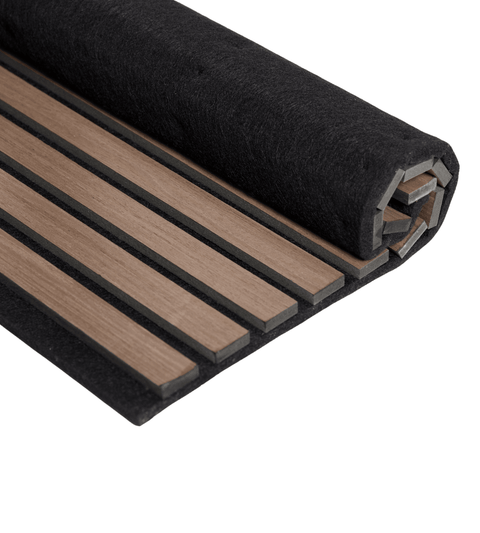 Premium fleksibel akustikpanel i røget egetræsfiner 1200x520x18 mm