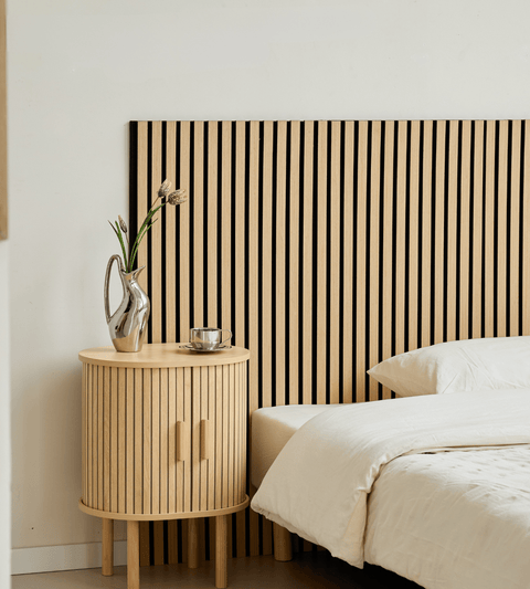 Premium fleksibel akustikpanel i egetræsfiner 1200x520x18 mm