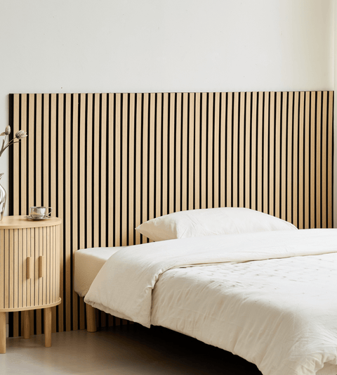Premium fleksibel akustikpanel i egetræsfiner 1200x520x18 mm