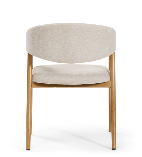 Ebba spisebordsstol - Beige tekstil med ben i egelook