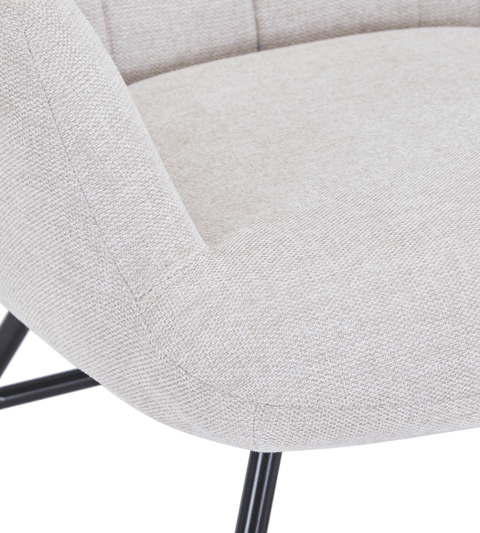 Robert gyngestol med armlæn - beige tekstil med eg