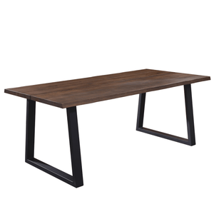 Esther plankebord - 300x95 cm - i smoked eg med firkantet ben - (Forberedt til tillægsplader)