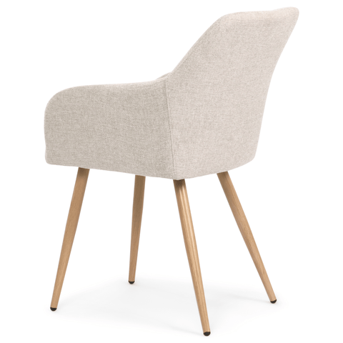 Jenna spisebordstol - beige tekstil med egelook. Vipper (OU10146) - Se produktbeskrivelse