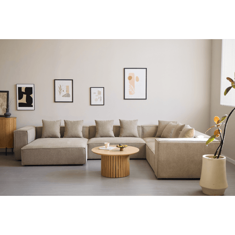 Hailey - U-sofa modulsofa i sand med 4 moduler - Venstrevendt chaiselong L: 368 X D: 247 X H: 65 cm