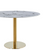 Lazio rundt spisebord i hvid marmor look med messing/guld ben  - Ø110