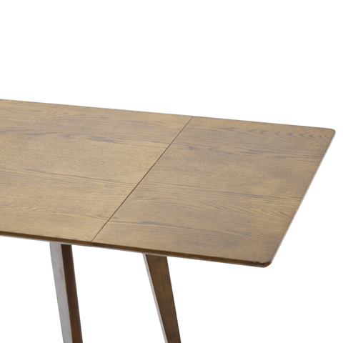 Ezra - Røget Eg klap ud spisebord med tillægsplader i lakeret egefiner - 80/120 x 80 cm