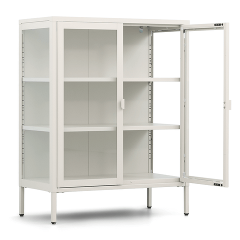 Herman glas skænk/vitrineskab - Beige metal 80x40x105 cm